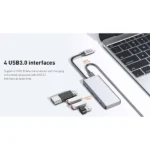 Recci 5 in 1 Hub (Type C4xUSB 3.0 USB) 120mm