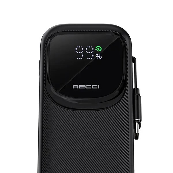 Recci Fast Charger Power Bank with Type-C Cable 10000mAh 22.5W