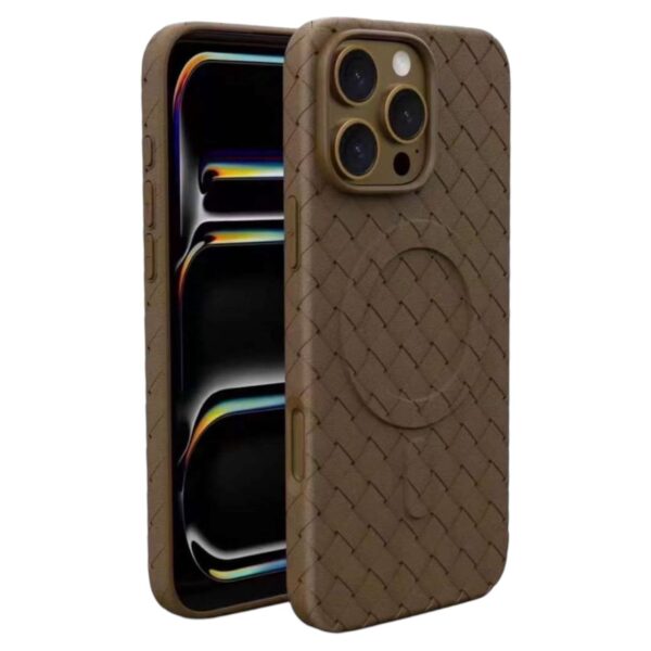 Premium leather ribbed magesafe case