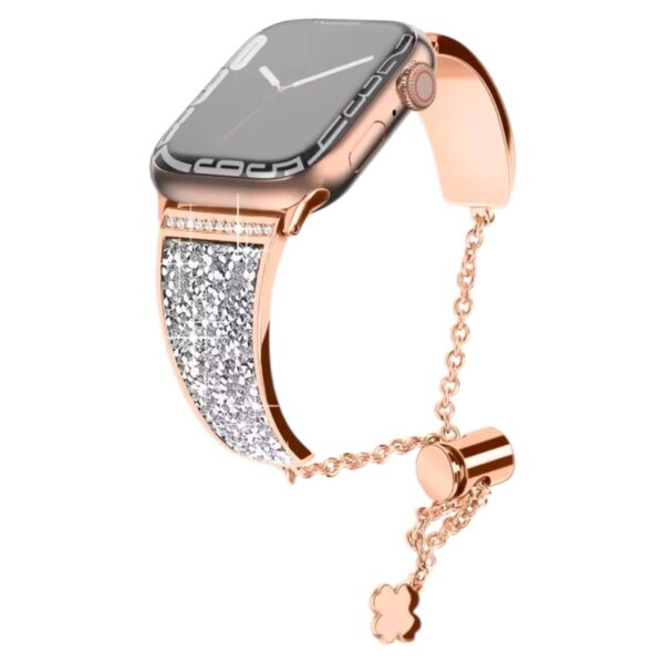 Diamond Bling Rhinestones Stainless Steel Replaceable Strap Bracelet For Apple Watch