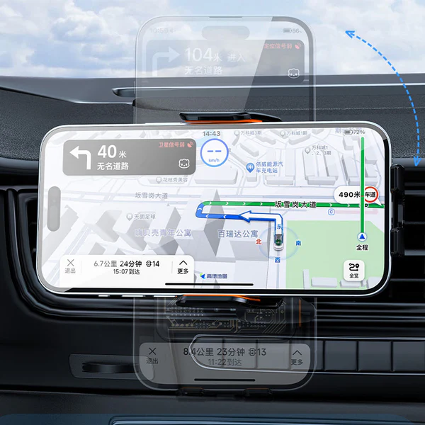 Recci Mars Series Car Phone Holder with MagSafe Charging Feature & Blue Light Indicator 15W