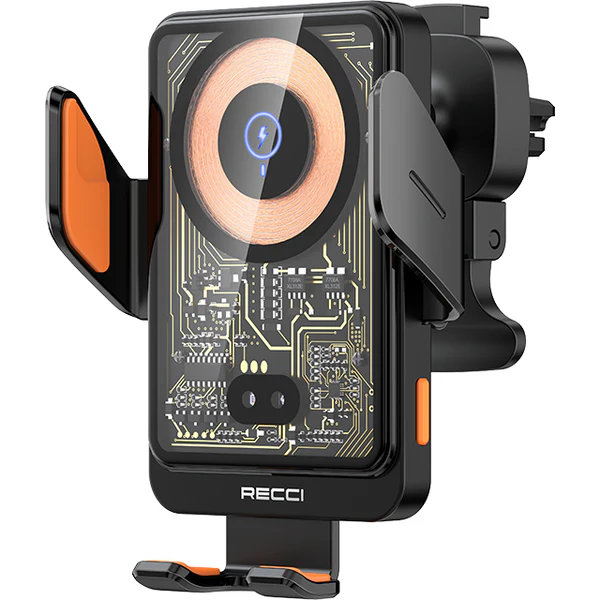 Recci Mars Series Car Phone Holder with MagSafe Charging Feature & Blue Light Indicator 15W