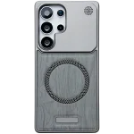 Wood Grain MagSafe with PC Frame Case for Samsung