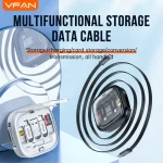 VFAN X21 Fast Charging Cable with Storage Case 8 in 1 - Image 3