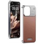 Premium Leather Hollowed-Out Design Case with Aluminum Back Without Frame - Image 2