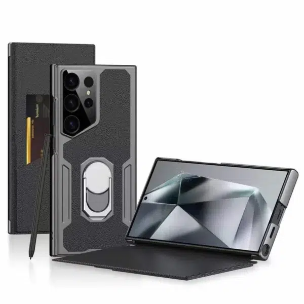 Armor Flip Leather Phone Case for Samsung