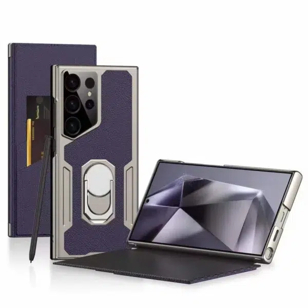 Armor Flip Leather Phone Case for Samsung