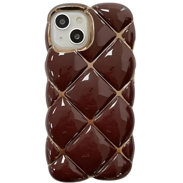 Plating 3D Plaid Diamond Pattern Candy Case
