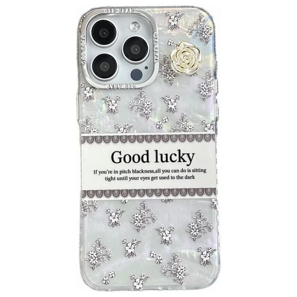 Good Lucky Holographic Case with 3D Flower