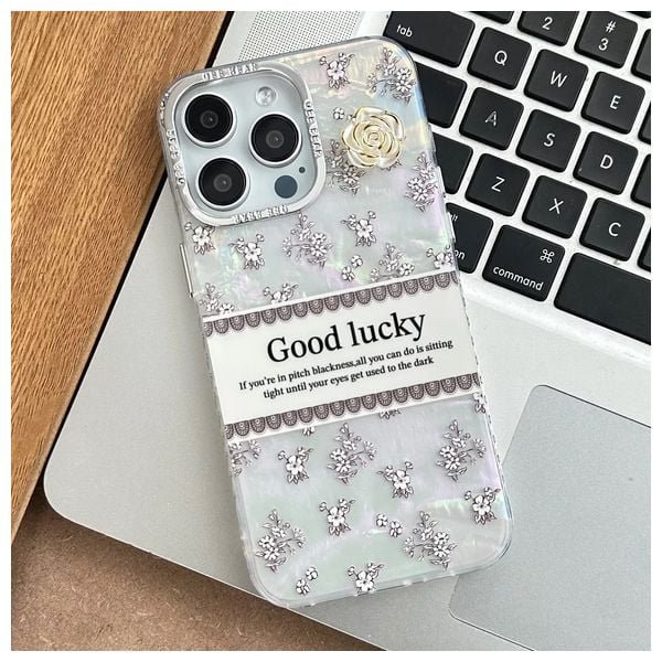 Good Lucky Holographic Case with 3D Flower