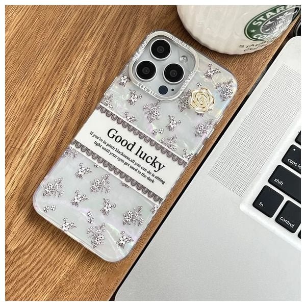 Good Lucky Holographic Case with 3D Flower