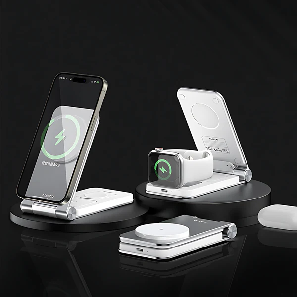 Maxco 3 In 1 Foldable Wireless Charger 15W
