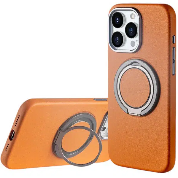 Leather Magnetic Phone Case with Rotating Holder
