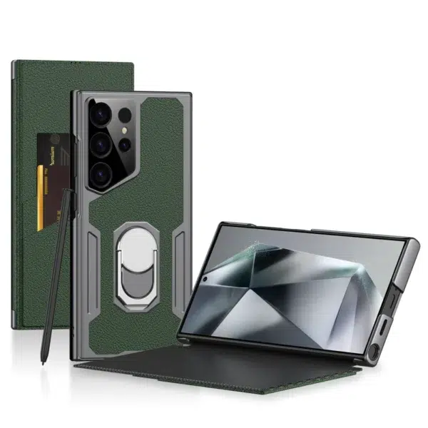 Armor Flip Leather Phone Case for Samsung