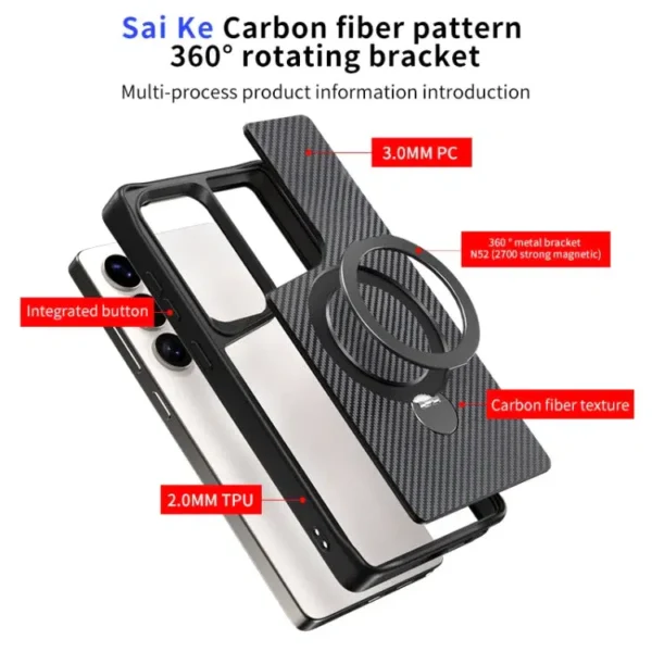 EasyGrip Carbon Fiber Texture Case with KickStand