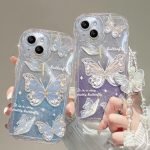Luxury Butterfly Glitter Clear TPU Soft Phone case - Image 2