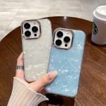 Fashion Marble Glitter Bling TPU Acrylic Mobile Phone Case - Image 4