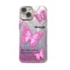 Glossy Pinky Butterfly Case with Built in Camera Lenses Protector