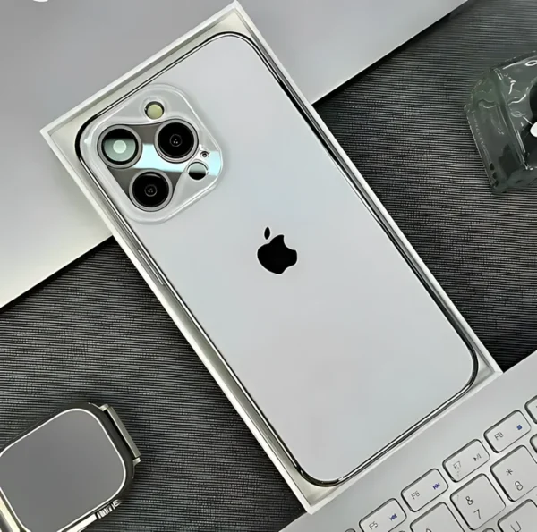 Electroplated Matte Acrylic Lens Design Tempered Glass Case