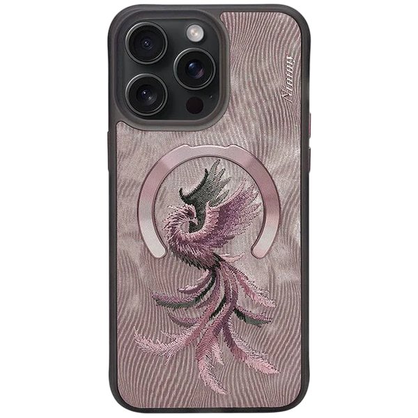 Nimmy Luxury Phoenix Embroidery Leather MagSafe Compatible Case