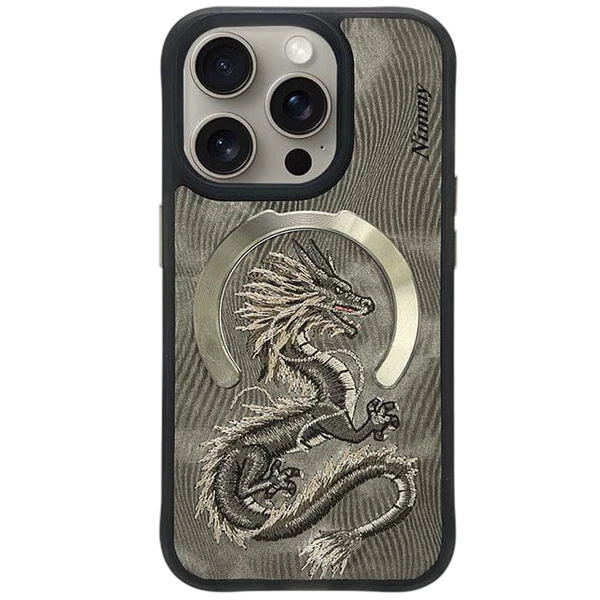 Nimmy Luxury Phoenix Embroidery Leather MagSafe Compatible Case