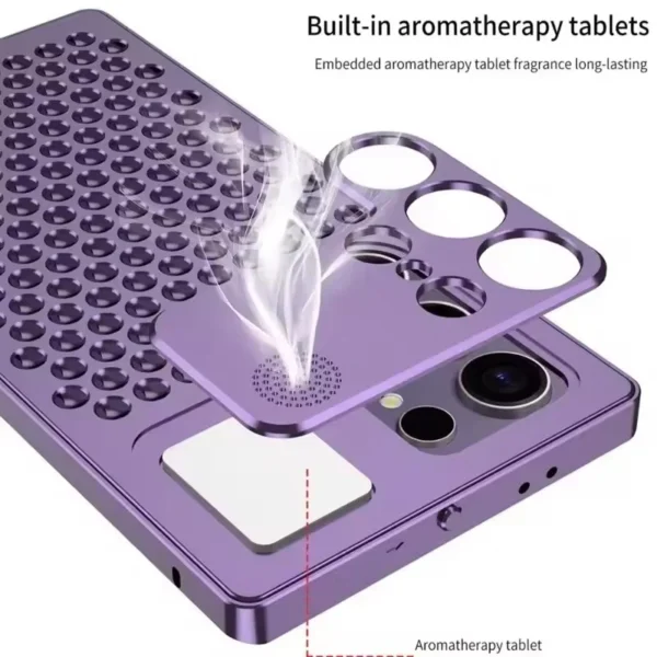 Metal Heat Dissipation Aluminum Fragrance Cooling Cover Shockproof for Samsung