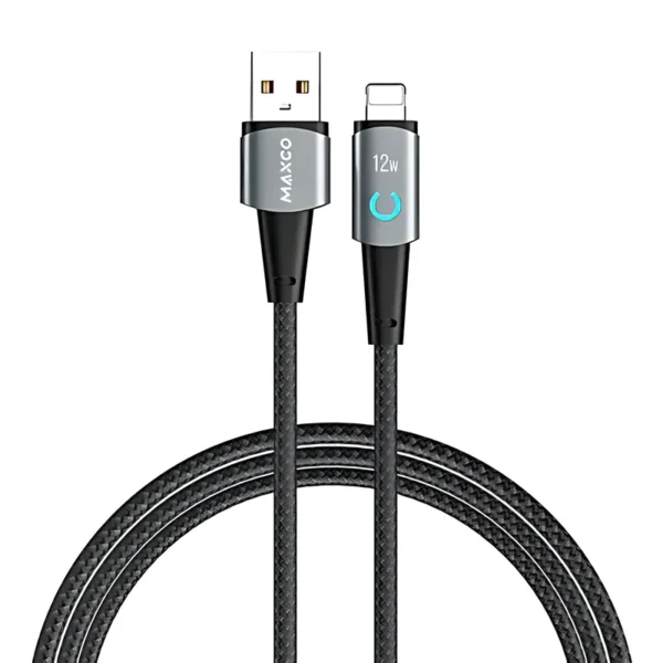 Maxco Braided Cable USB to Lightning with Light Display2.4A 1.2m