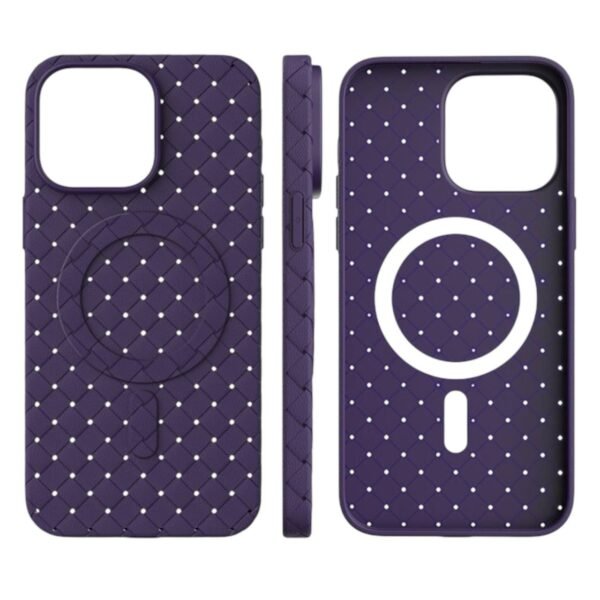 Premium leather ribbed magesafe case