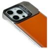 Premium Leather Hollowed-Out Design Case with Aluminum Back Without Frame With Camera Stand