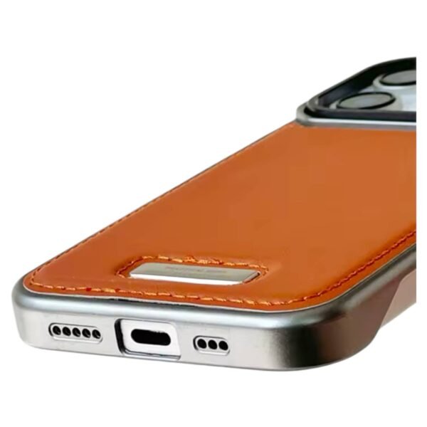 Premium Leather Hollowed-Out Design Case with Aluminum Back Without Frame With Camera Stand