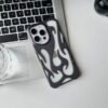 3D Flame Pattern Hollow Slim Case